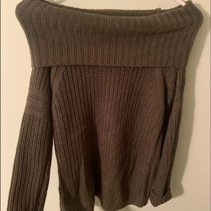 cute off the shoulder or turtle neck sweater